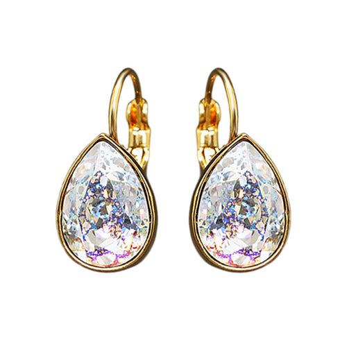 Auskarai "Kristalo Lašas (Balta Patina)" su Swarovski™ kristalais